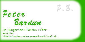 peter bardun business card