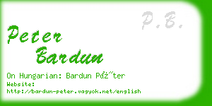 peter bardun business card